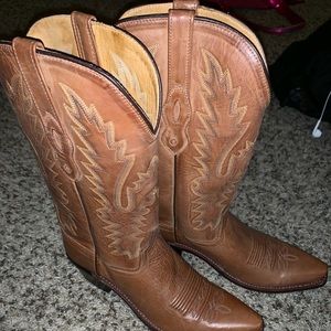 Old West Genuine Leather Cowboy Boots